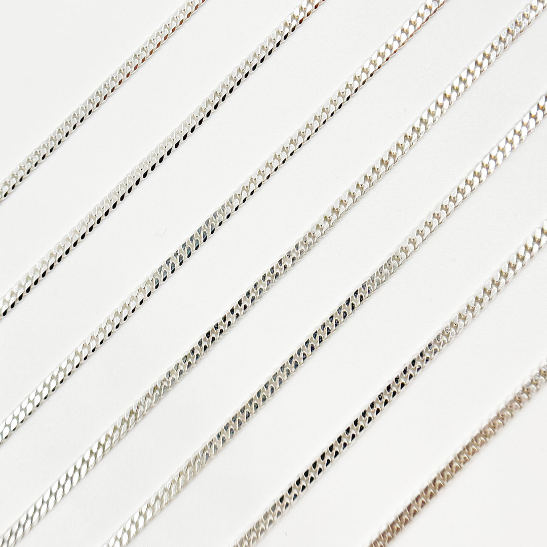 Sterling Silver 2mm Flat Curb Chain