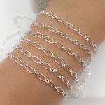 Load image into Gallery viewer, Y135SS.  Sterling Silver Smooth Long and Short Link Chain
