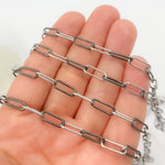 Load image into Gallery viewer, Black Rhodium Sterling Silver Smooth Paperclip Chain