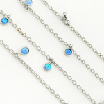 Load image into Gallery viewer, Created Blue Opal Round Shape Dangle Chain. CBO4
