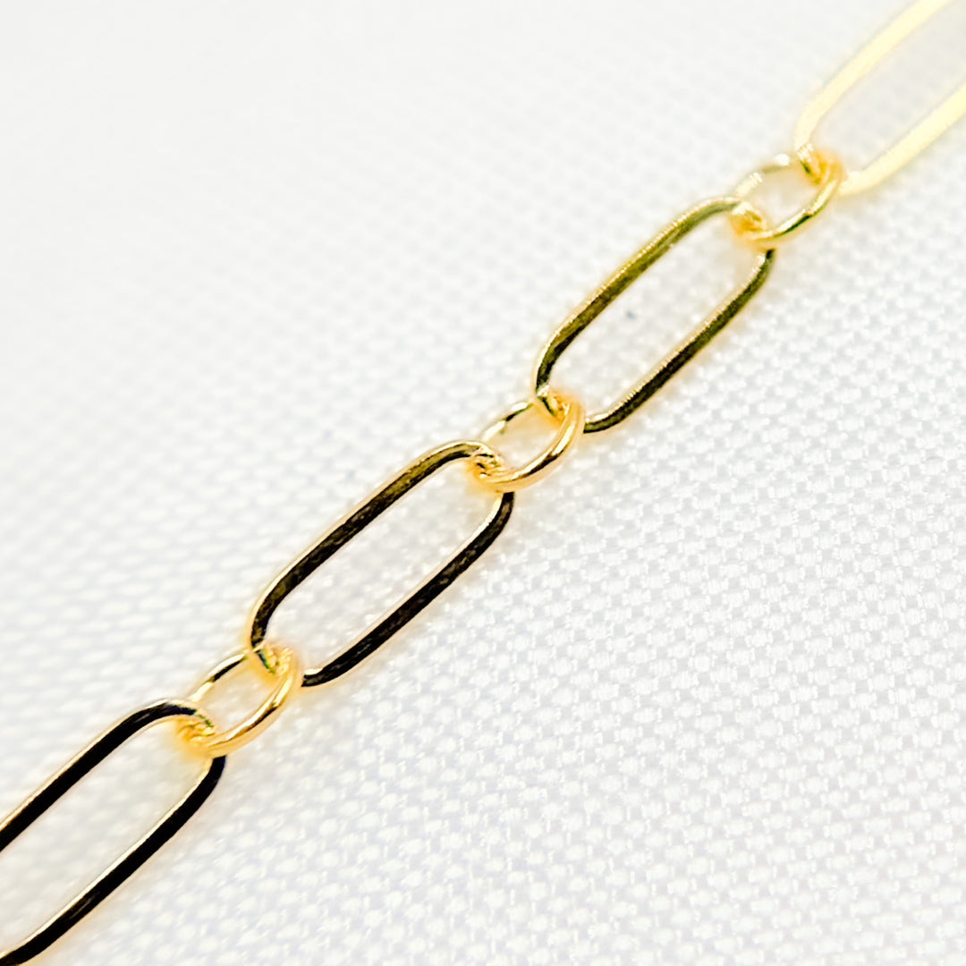 141F. 14K Yellow Gold Filled Flat Long and Short Chain