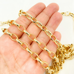 Load image into Gallery viewer, Gold Plated 925 Sterling Silver Smooth Oval Link Chain. V23GP

