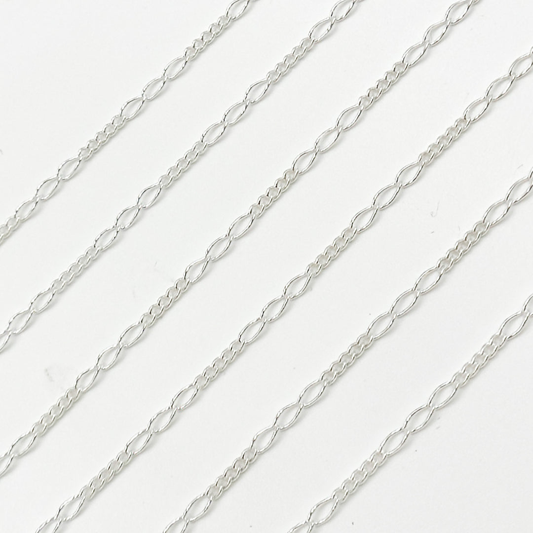 1653CSS. 925 Sterling Silver 3 Long and 5 Short Link Chain