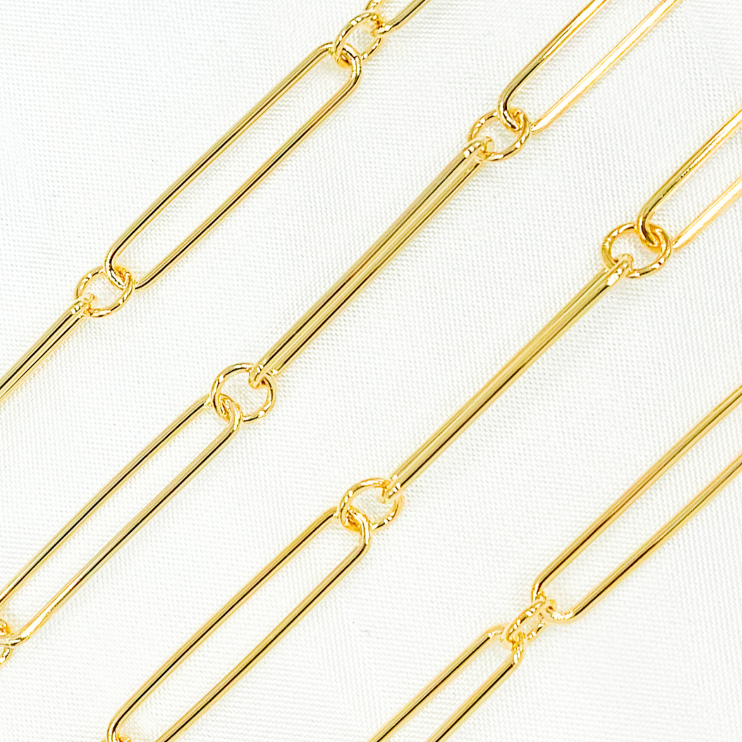 Gold Plated 925 Sterling Silver Smooth Oval and Round Link Chain.