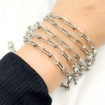 Load image into Gallery viewer, Y55OX. Oxidized 925 Sterling Silver Diamond Cut Paperclip Chain
