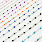 Load image into Gallery viewer, V203ENSS. Sterling Silver Enamel Chains