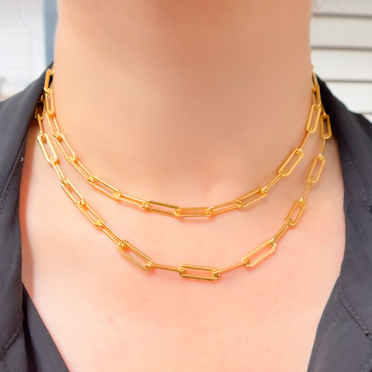 14K Gold-Filled Smooth Paperclip Finished Necklace