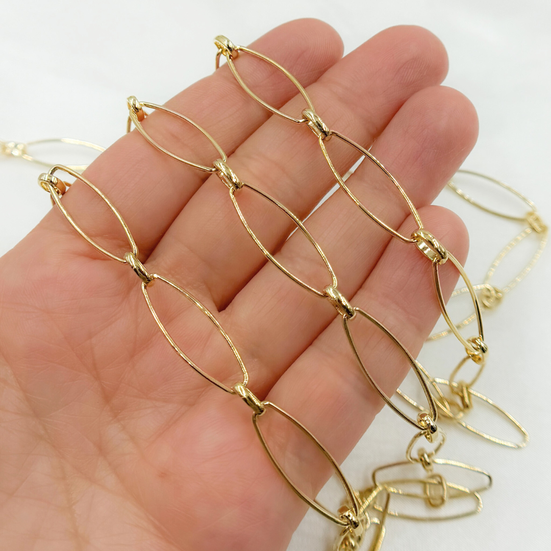 Gold Plated Sterling Silver Long & Short Oval Link