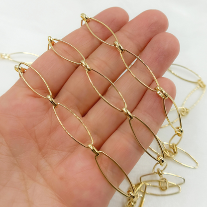 Gold Plated Sterling Silver Long & Short Oval Link