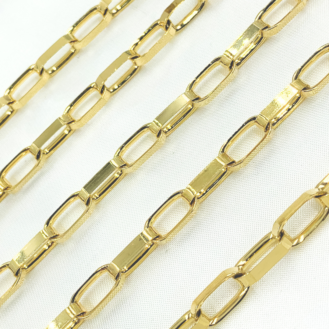Y76GP. Gold Plated 925 Sterling Silver Flat Oval Link Chain