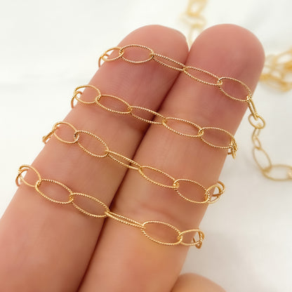 14k Gold Filled Twisted Oval Link Chain