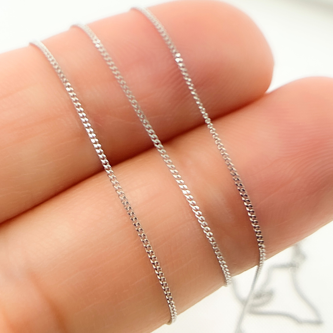 14K Solid White Gold Box Chain