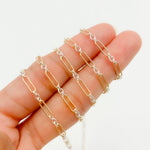 Load image into Gallery viewer, XM/2331/SP. 14k Gold Filled 1 Long &amp; 3 Sterling Silver Short Link Chain