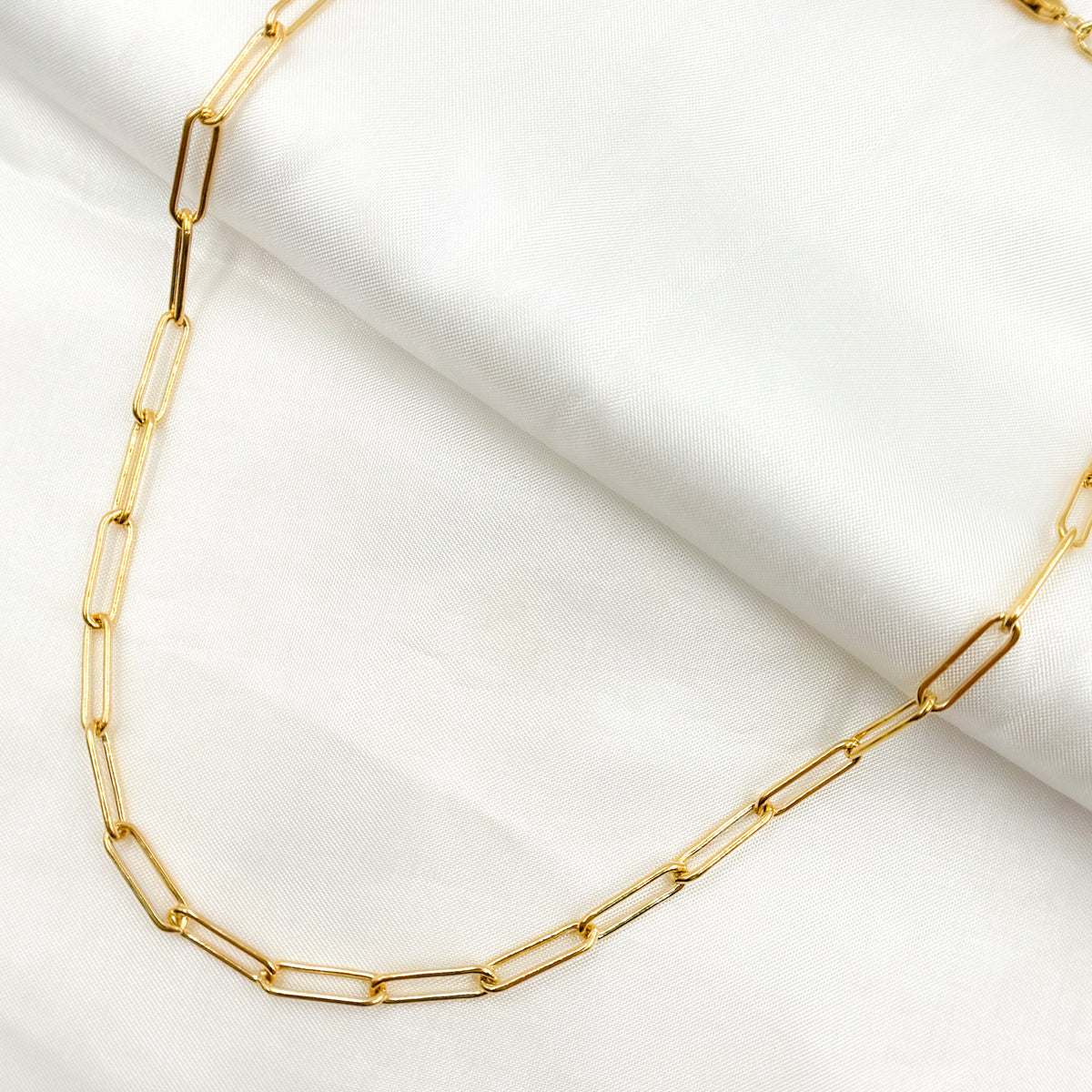 14K Gold-Filled Smooth Paperclip Finished Necklace