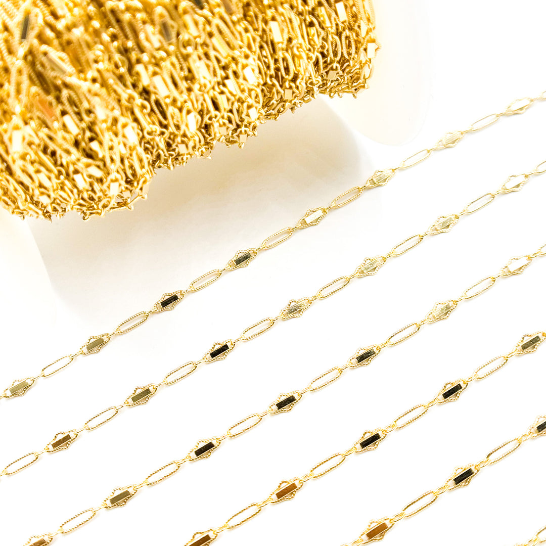 14k Gold Filled Fancy Twisted Oval Link Chain