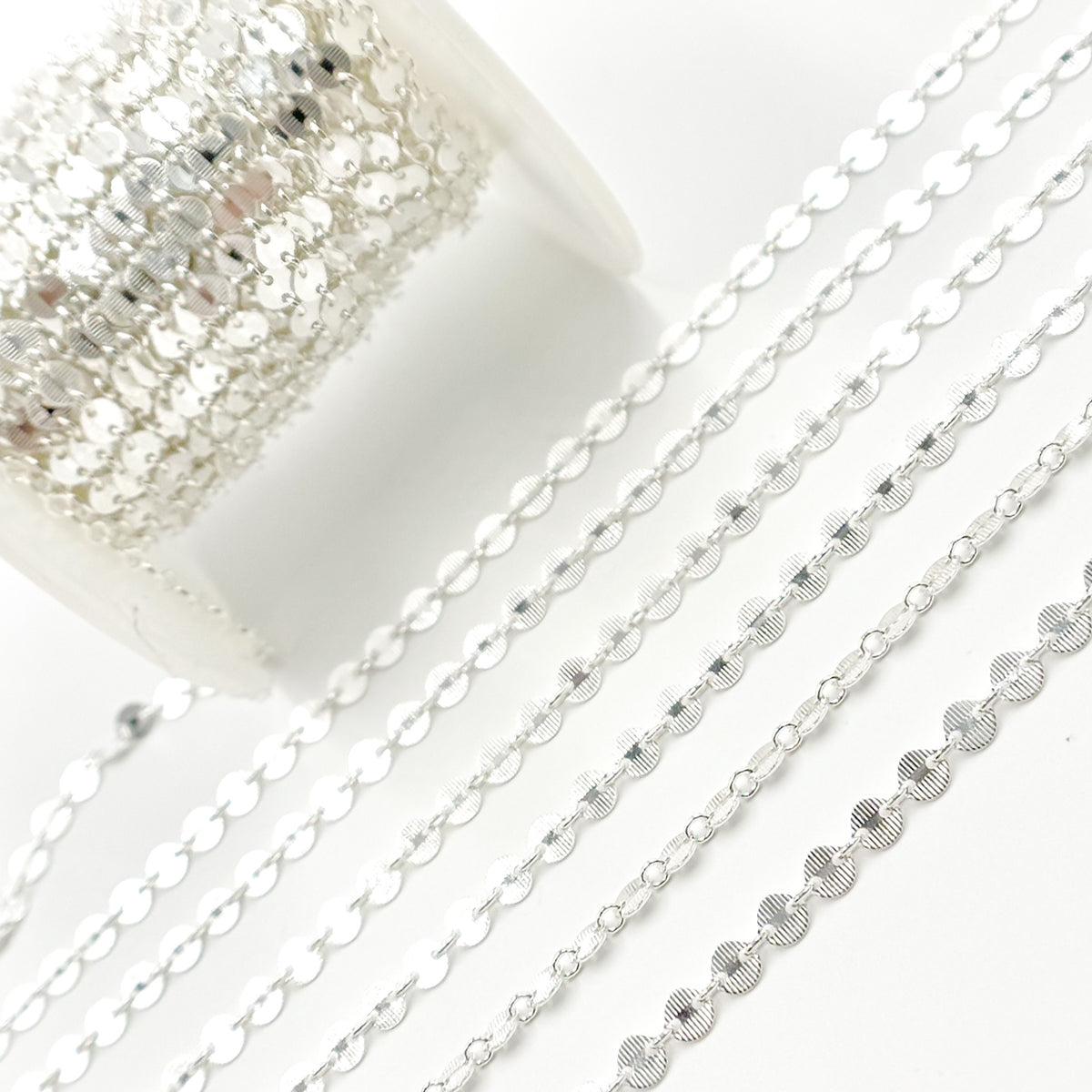 Sterling Silver Textured Disc Chain