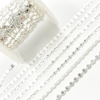 Sterling Silver Textured Disc Chain