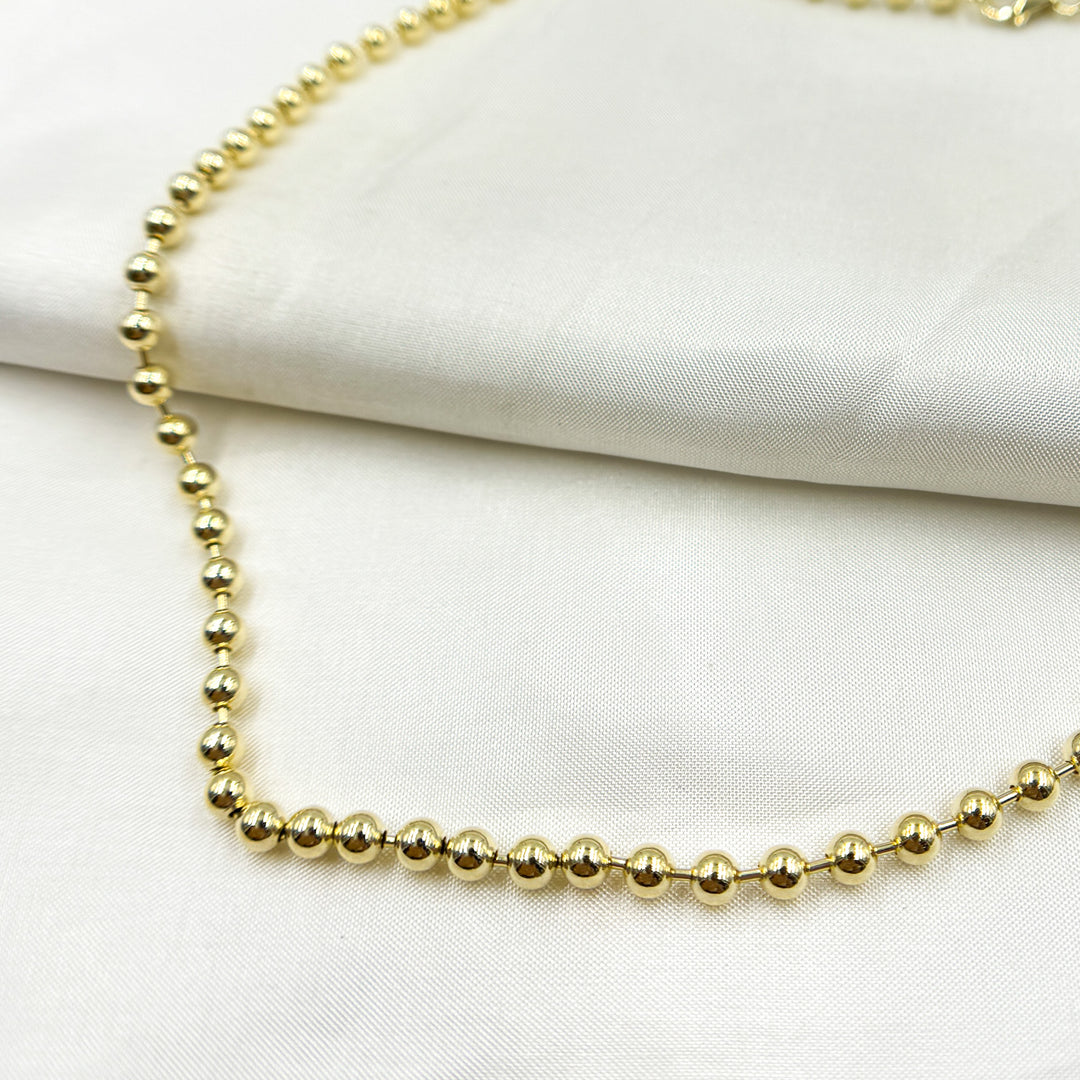 400CP. 14K Solid Gold Ball Necklace