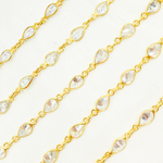 Load image into Gallery viewer, Cubic Zirconia Pear Shape Connected Chain.
