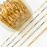 Load image into Gallery viewer, V128GP. Gold Plated 925 Sterling Silver Flat Paperclip Chain