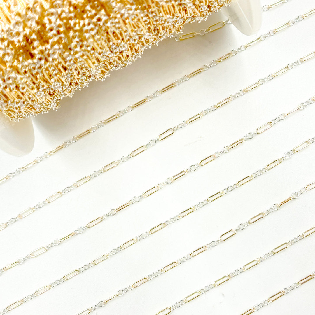 XM1003TT. 14k Gold Filled 1 Long & 3 Sterling Silver Short Link Chain