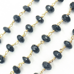 Load image into Gallery viewer, Black Spinel Gold Plated Wire Chain. BSP5
