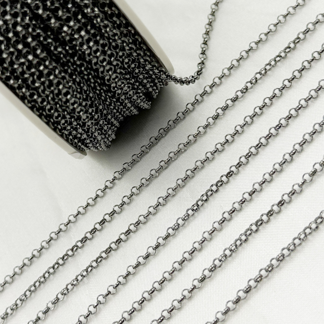 Oxidized 925 Sterling Silver Rolo Chain