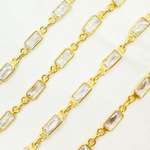 Load image into Gallery viewer, Cubic Zirconia Rectangle Shape Connected Chain