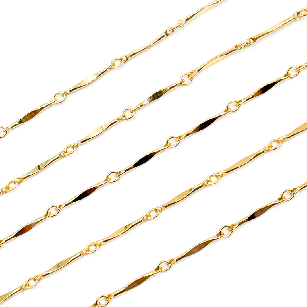 Shop Now Solid Yellow Gold Dapped Bar Chain