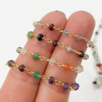 Load image into Gallery viewer, MGS19GP. Multi Gemstone Gold Plated Sterling Silver Wire Chain