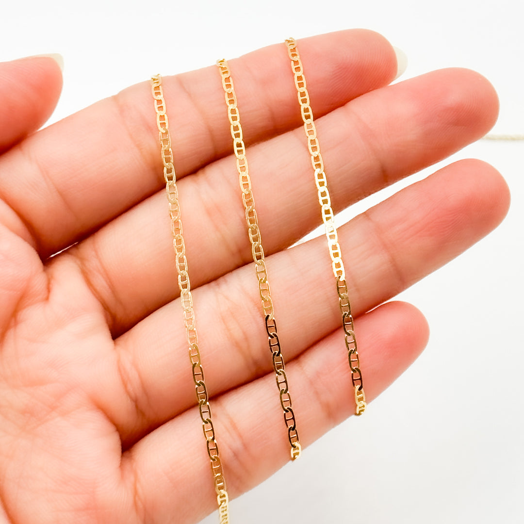 Solid Gold Flat Marina Link Chains
