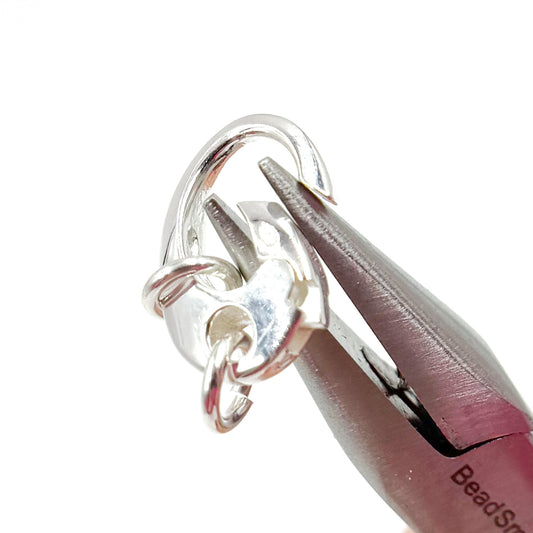 17MM White Sterling Silver Oval Clasp