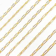 161TDGF. 14k Gold Filled Smooth Long and Short Dapped Link Chain