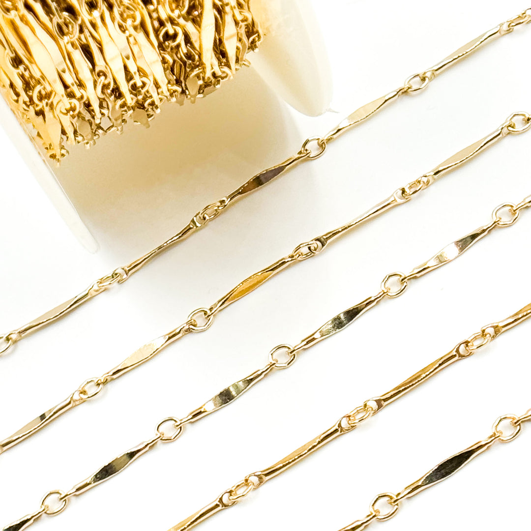 Solid Yellow Gold Bar Chain