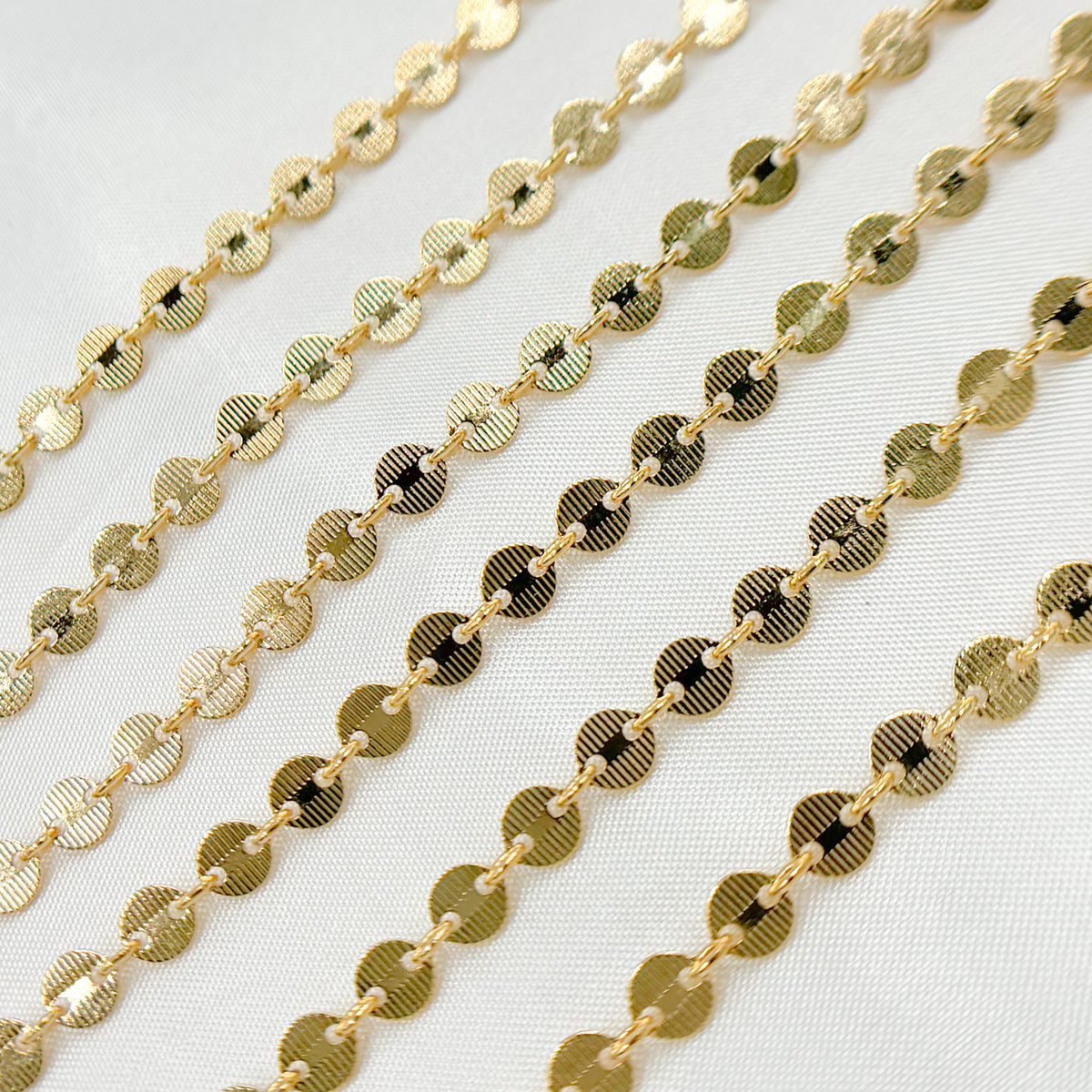 14K Gold Filled Textured Disc Chain