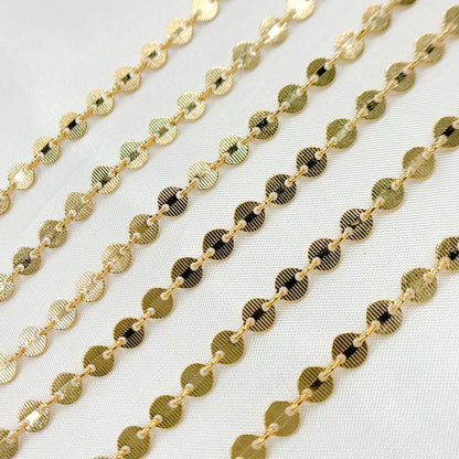 14K Gold Filled Textured Disc Chain