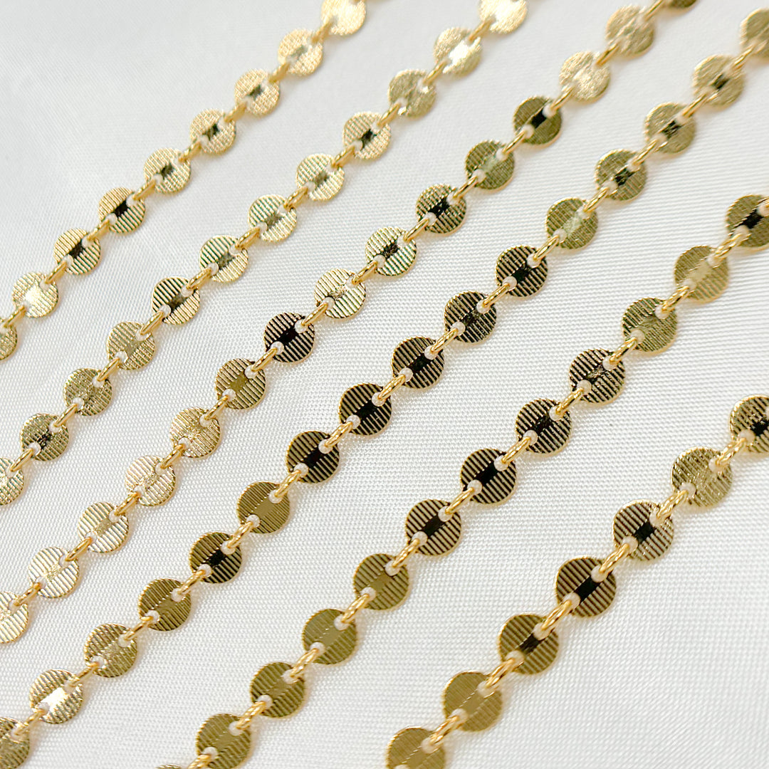 957LGF. 14K Gold Filled Textured Disc Chain