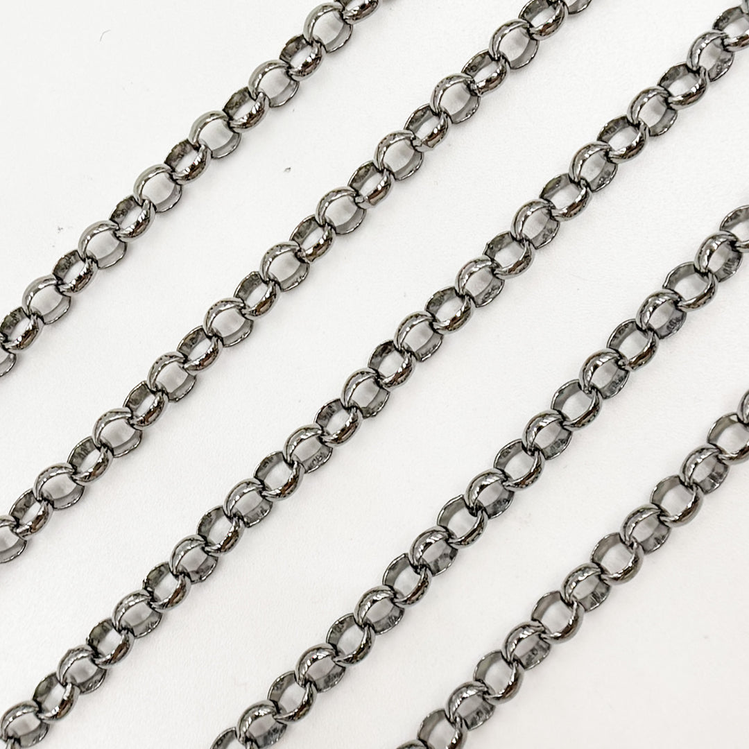 Sterling Silver Black Rhodium Rolo Chain