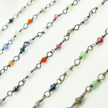 Multi Spinal Faceted Roundel Wire Wrapped Chain