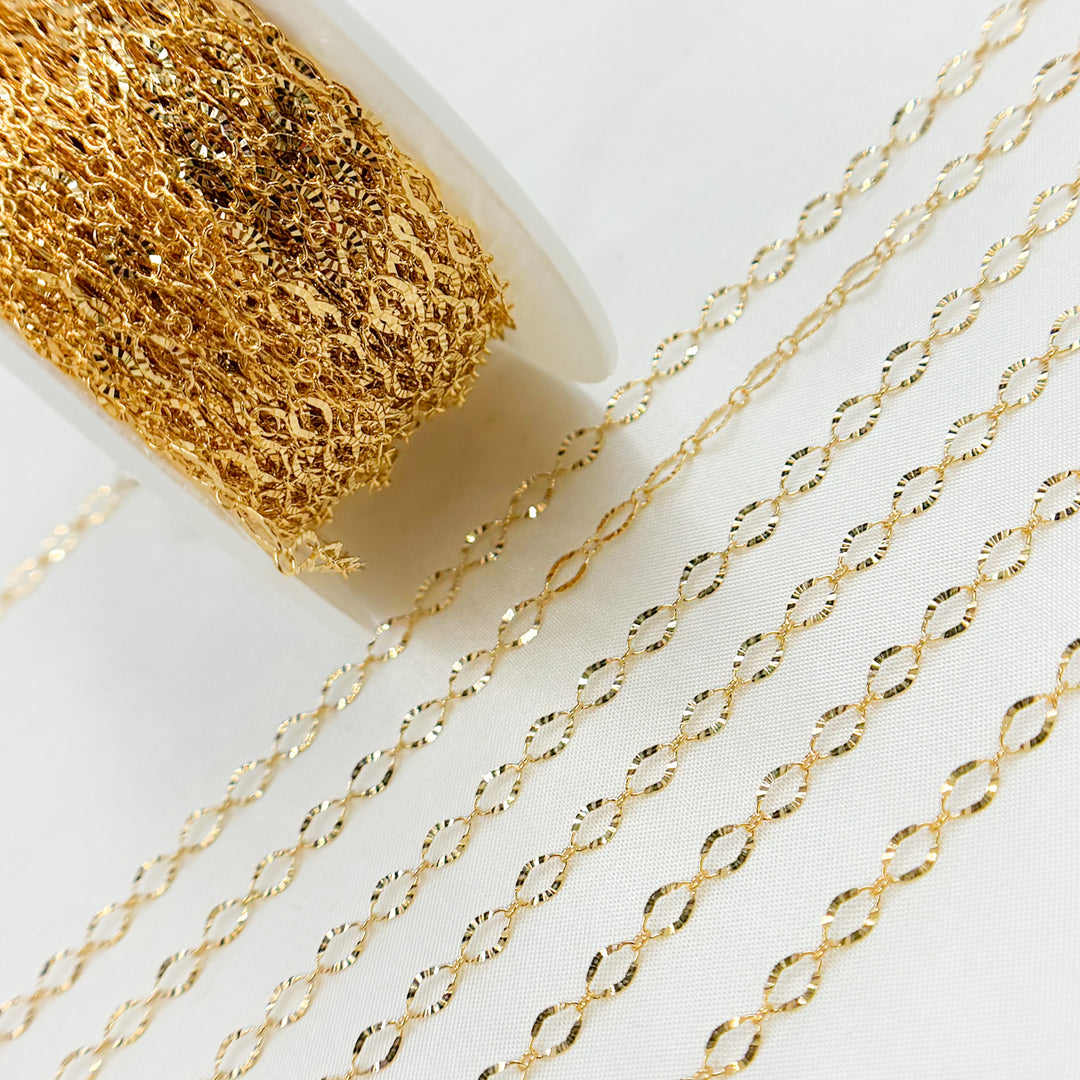 1370SBGF. 14K Gold-Filled Diamond Cut Oval Link Chain