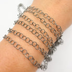 Load image into Gallery viewer, Oxidized Sterling Silver Twisted Round Link Chain