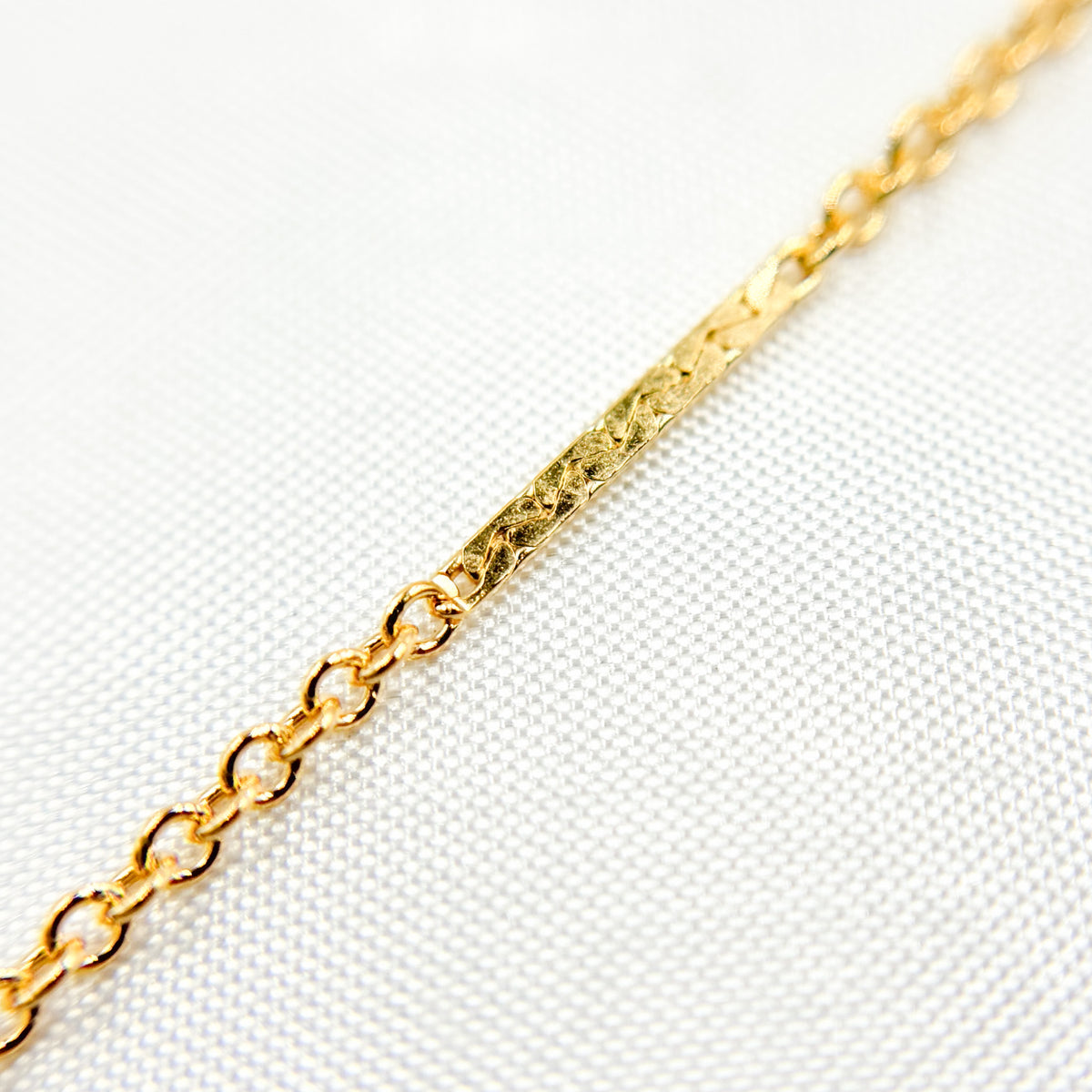 14K Gold-Filled Cable and Bars Chain