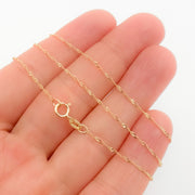 14K Solid Gold Wheat Chain