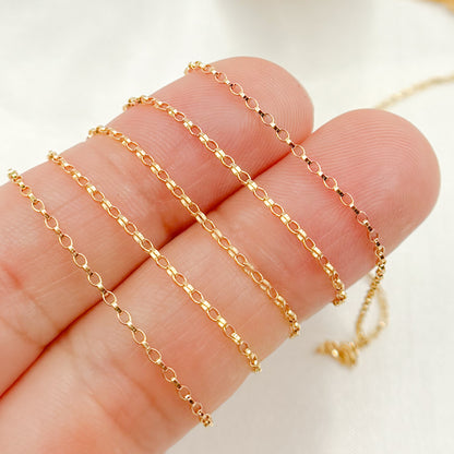 14K Gold Filled Oval Rolo Chain