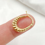 Load image into Gallery viewer, GER176. 14k Yellow Gold Croissant Small Hollow Hoops