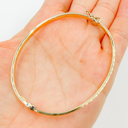Bangle23. 14K Solid Gold Flat Bangle