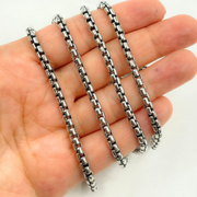 Oxidized Sterling Silver Smooth Box Chain