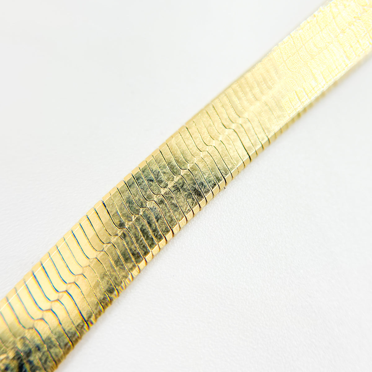 Gold Plated 4.3mm Herringbone Necklace