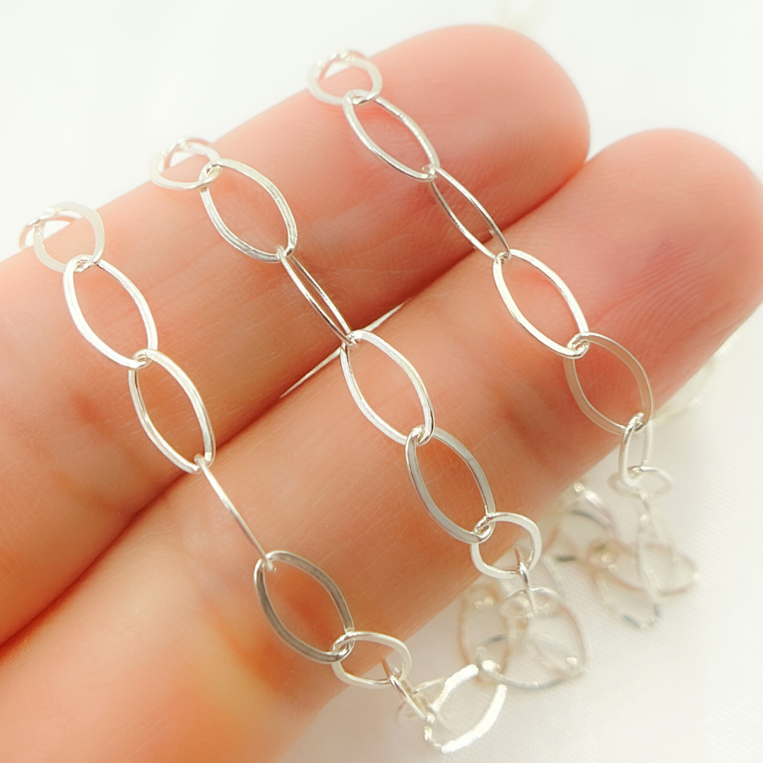 925 Sterling Silver Flat Oval Link Chain. 791FSS