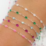 Load image into Gallery viewer, Sterling Silver Enamel Satellite Chains
